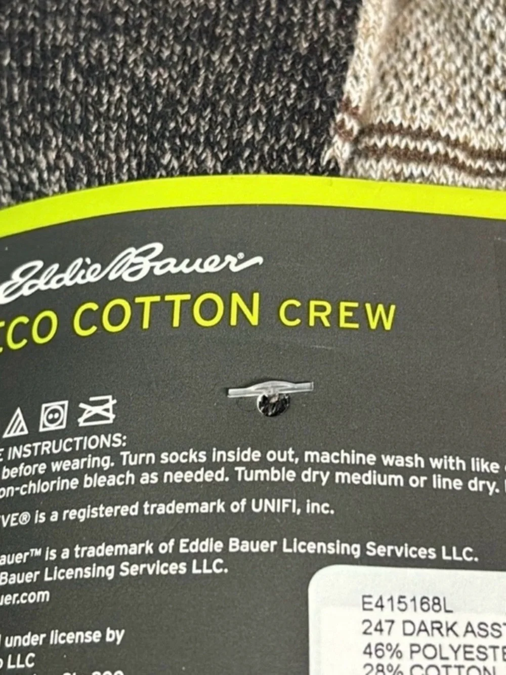 New Eddie Bauer Socks Men’s 4 Pair Multicolor Eco Cotton Crew Outdoors Casual